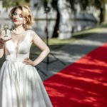 Actress on the red carpet outdoors