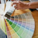 Catalogue of colors for interior and exterior design. Shades of color menu