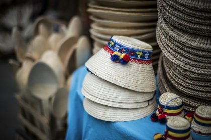 Traditional Maramures hat for sale in Sapanta Market, Maramures, Romania